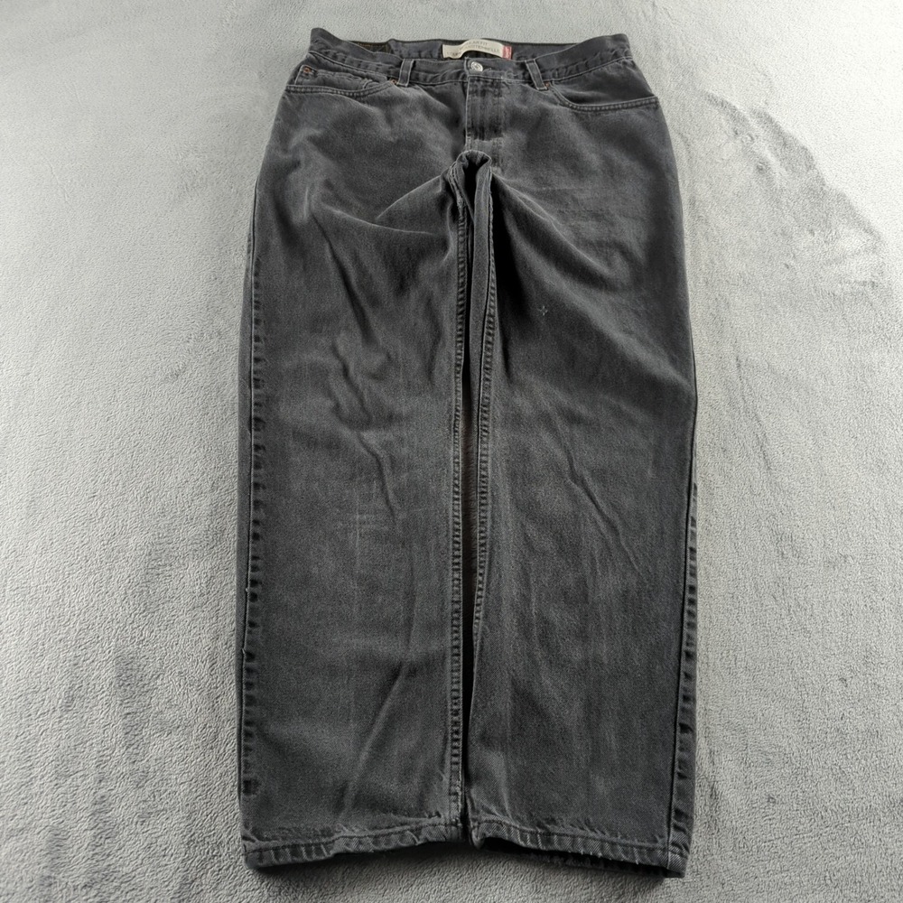 Vintage Y2K Levis Jeans Mens 36 (Fits 32x30) Black Faded 505 Straight Denim